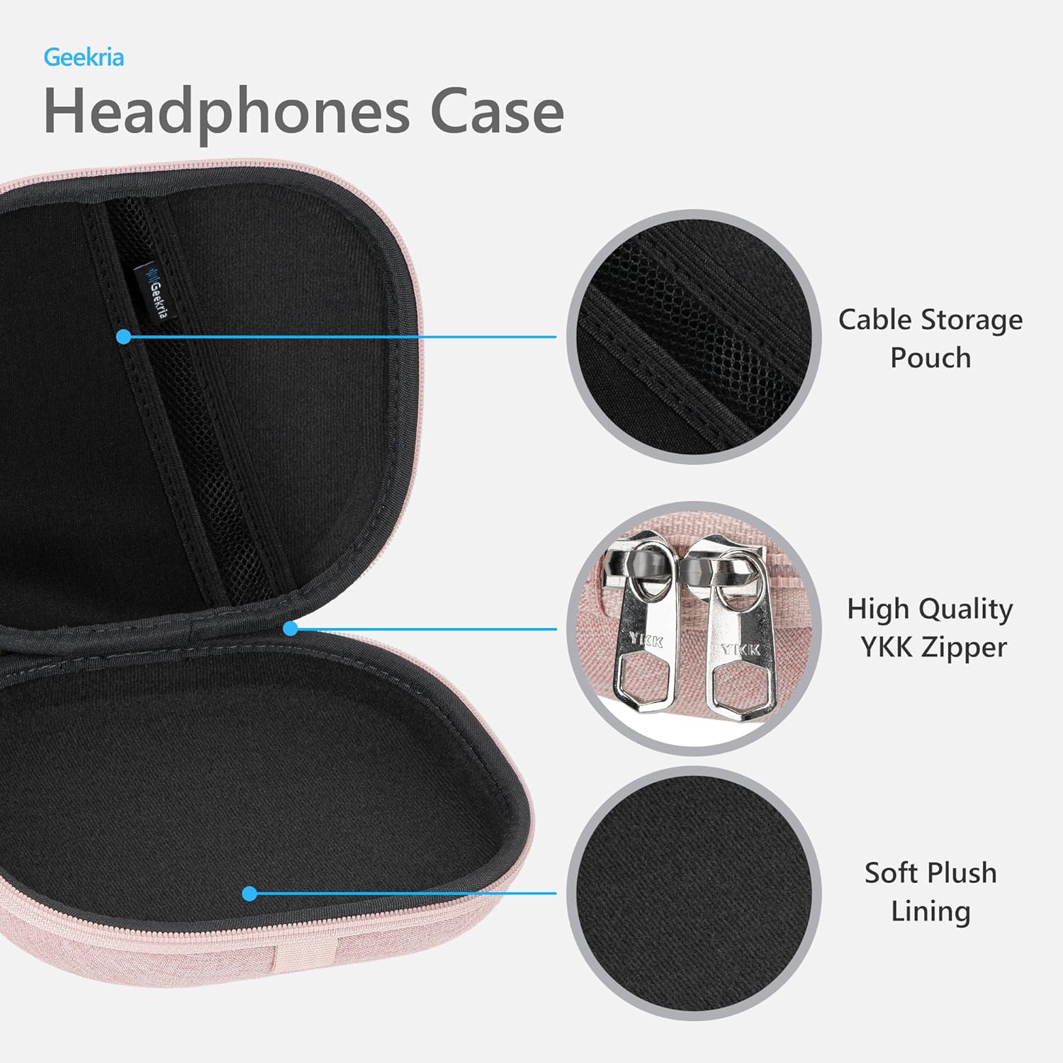 Left. ACJPR - Hard Headphone Case for JBL Tune & Jr Models – Travel, Pink.