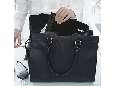 Alt View 6. AT-A-GLANCE -  Executive Faux Leather Padfolio, Black - Black.