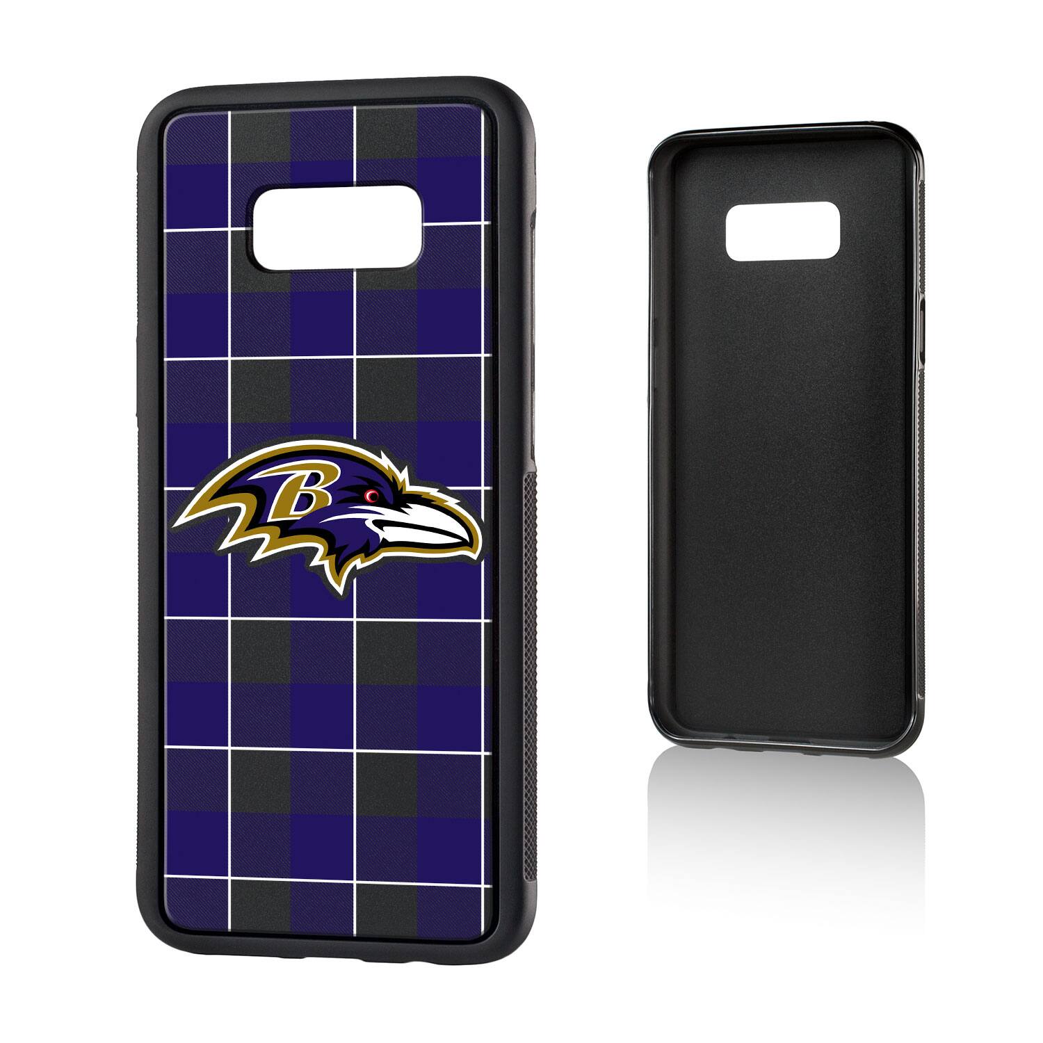 Alt View 2. Keyscaper - Baltimore Ravens Galaxy Plaid Design Bump Case - S20 Plus - Multicolor.