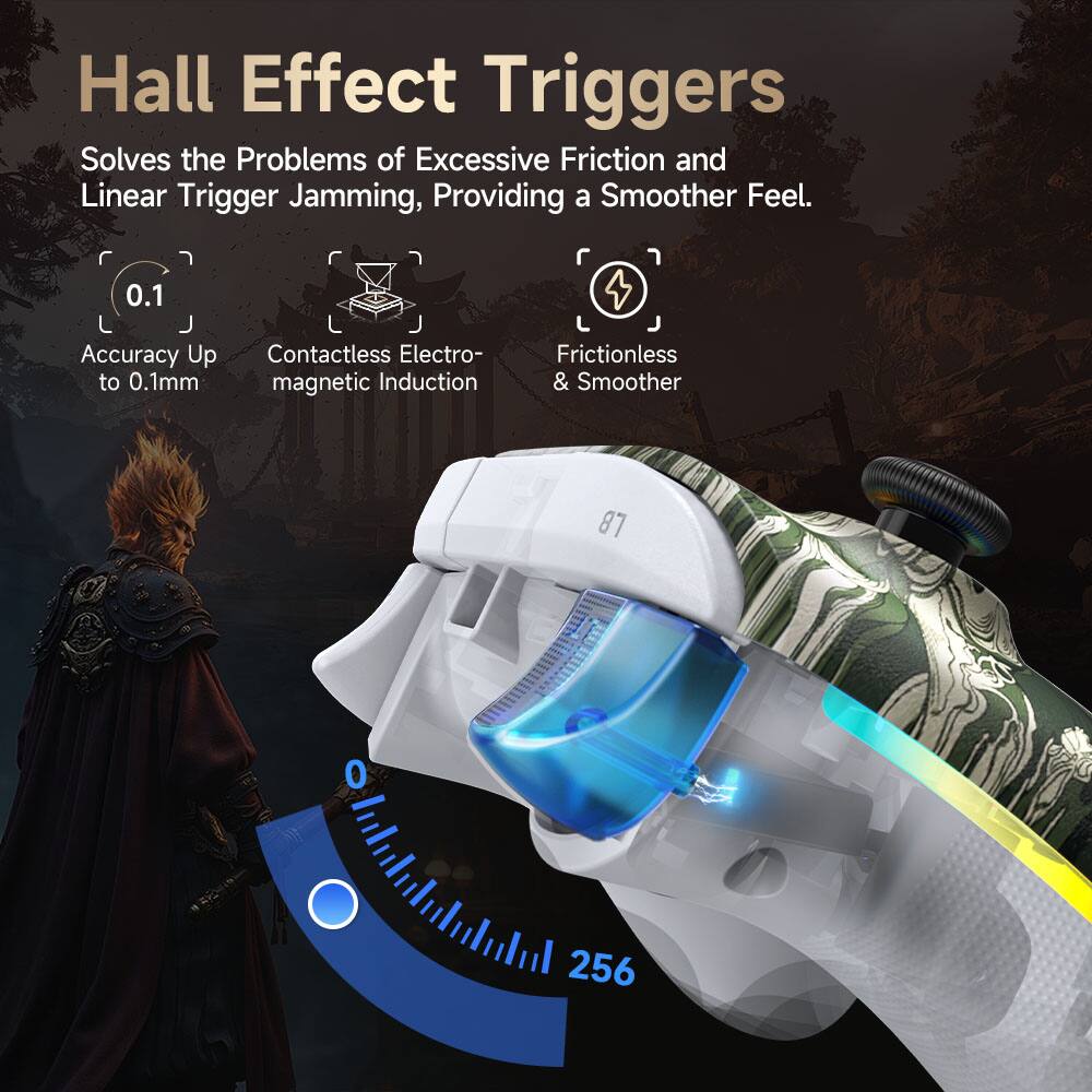 Hall Effect Triggers

Solves the Problems of Excessive Friction and Linear Trigger Jamming, Providing a Smoother Feel.

- 0.1 Accuracy Up to 0.1mm
- Contactless Electromagnetic Induction
- Frictionless & Smoother

256