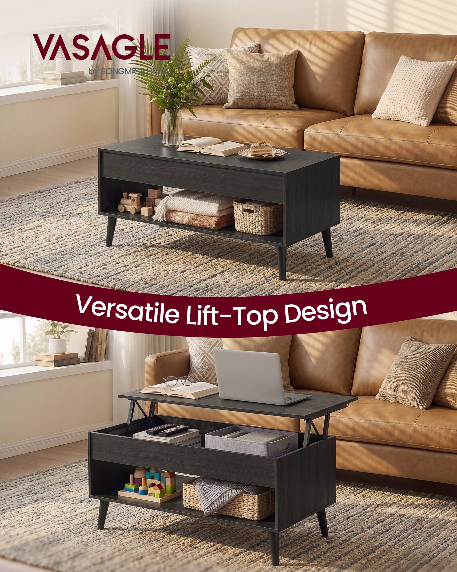 VASAGLE by SONGMIE  
Versatile Lift-Top Design