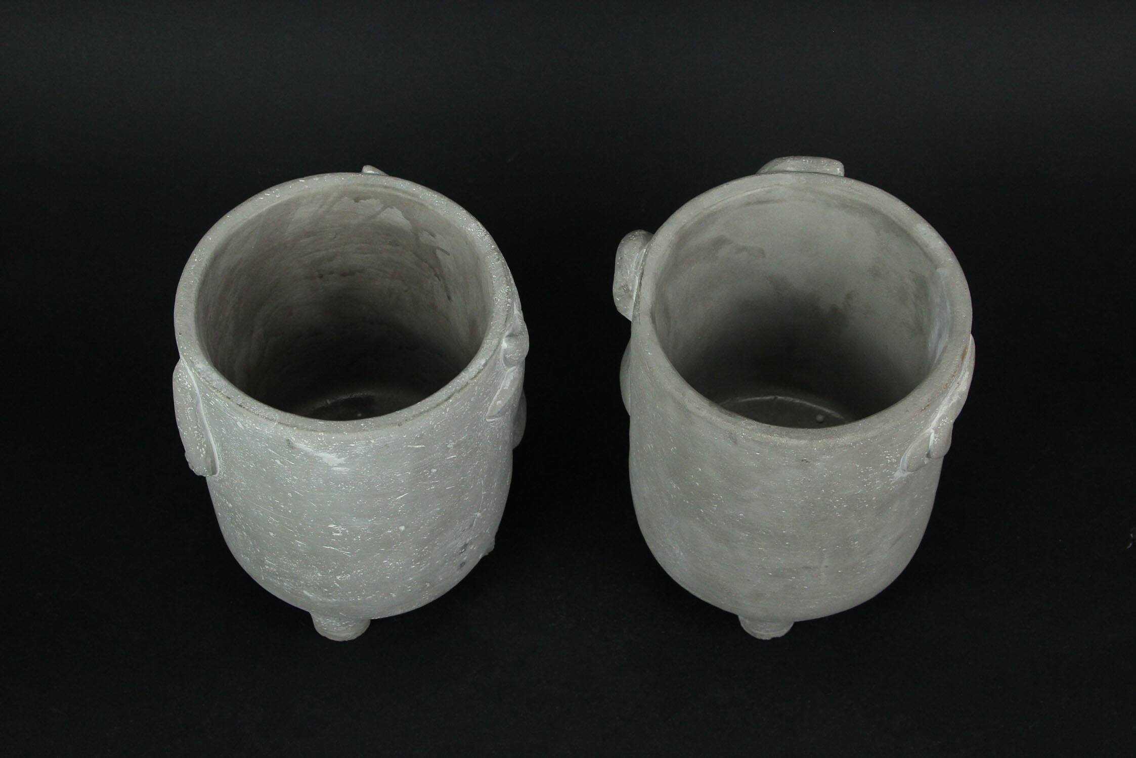 Alt View 3. The Gerson Companies - Set of 2 Natural Gray Barnyard Animal Design Concrete Planters Cow and Pig 8 Inches High - Grey.