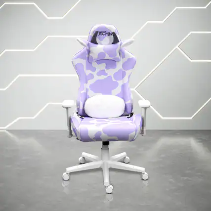 Front. Techni Sport - Techni Sport Cow Gaming Chair - Lavender.