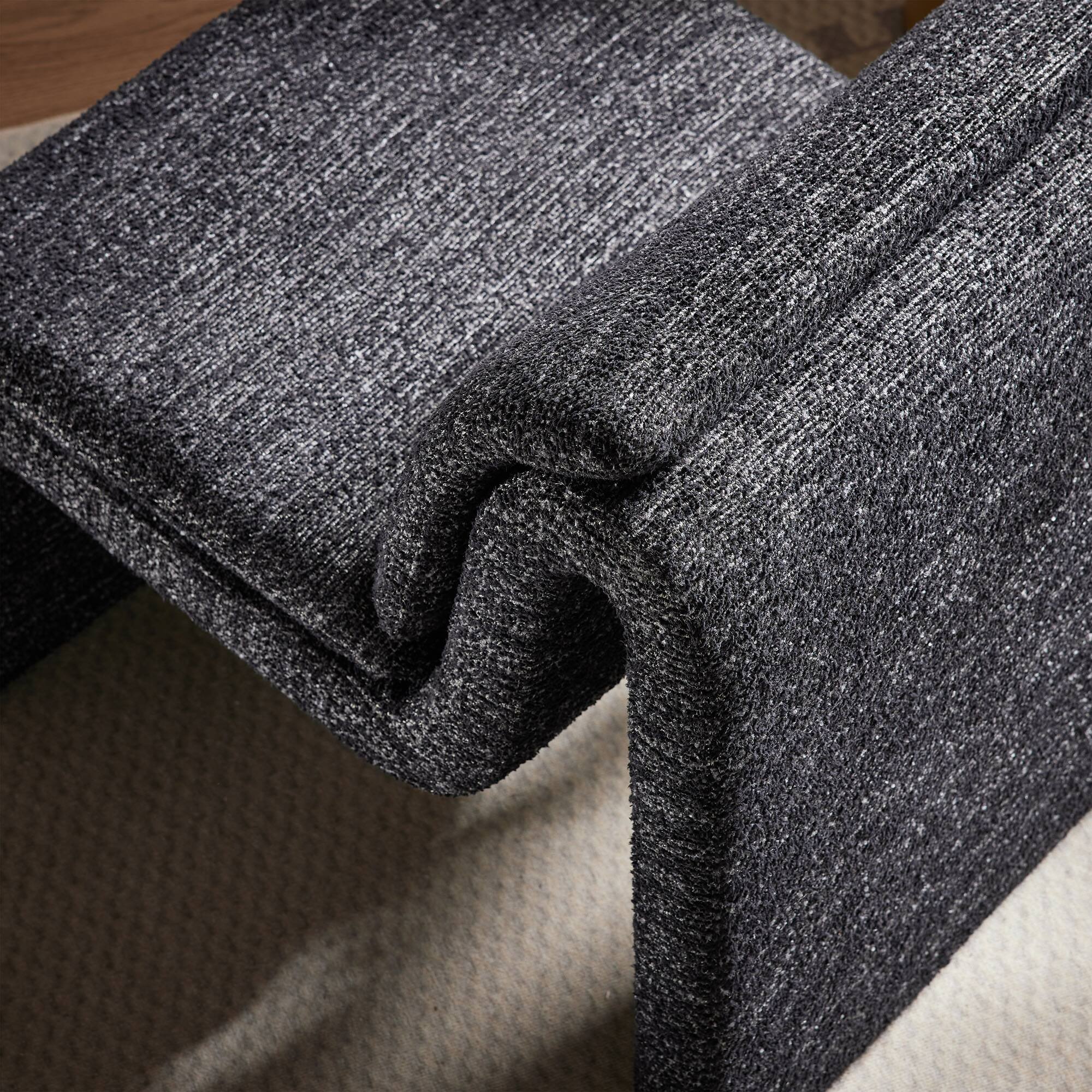 Alt View 1. Modway - Dune Boucle Upholstered Armless Accent Chair by Modway - Charcoal.