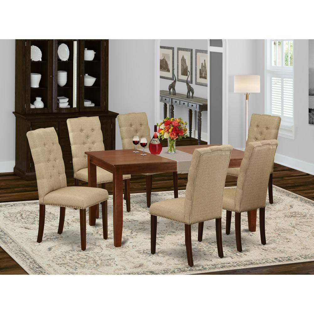 Left. East West Furniture - Dining Room Set Mahogany - Brown.