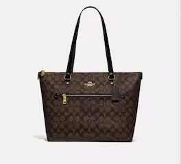 Coach - Signature Canvas Gallery Tote 17 Inch - Brown/Black