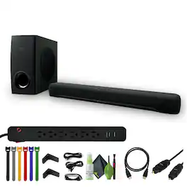 Yamaha - SR-C30A 90W 2.1-Channel Soundbar System, Stanley 33251 6-Outlet 2 USB 400 Joule Surge Protector, Black, Cleaning