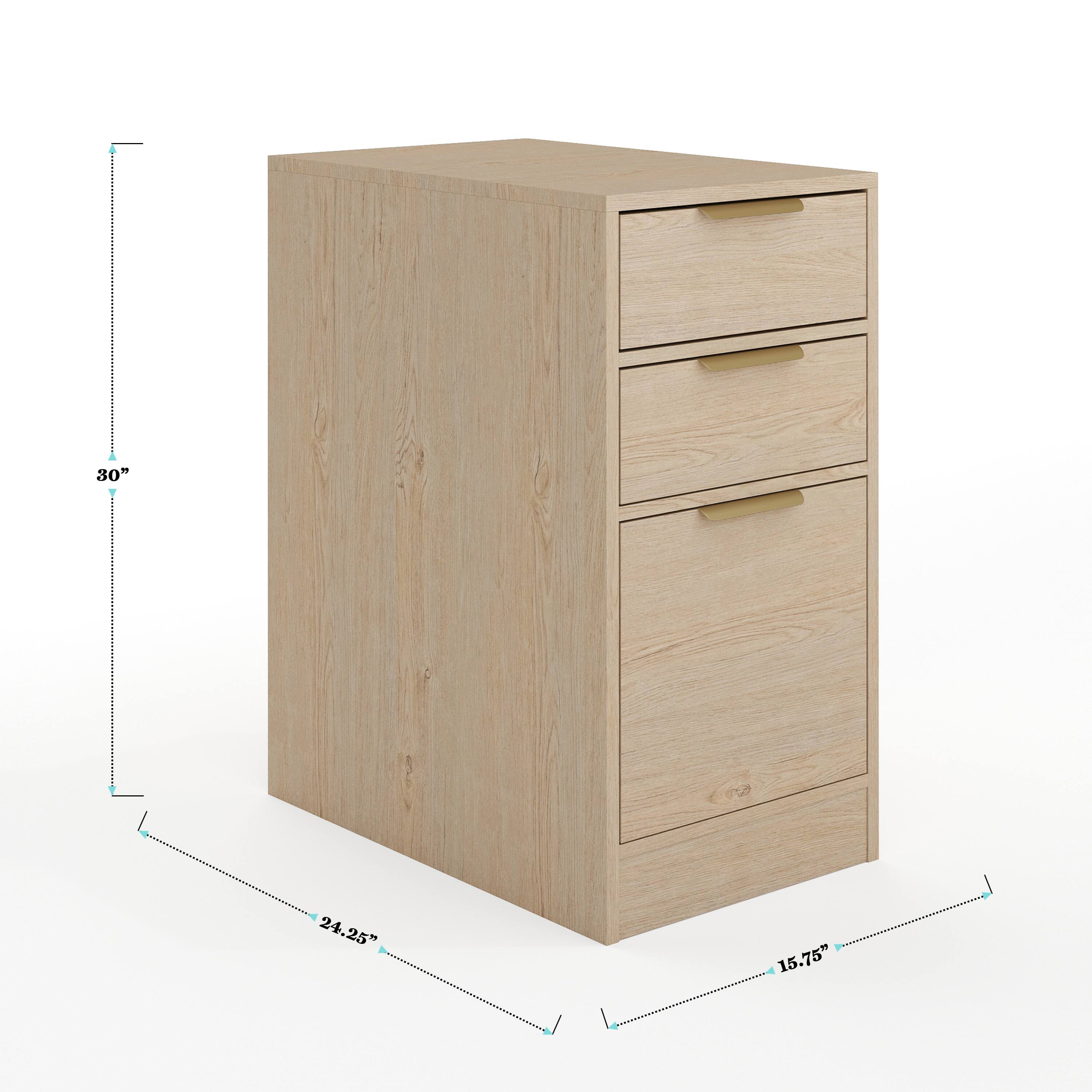 The text on the image reads: "30" 24.25" 15.75". This indicates that the wooden dresser is 30 inches tall, 24.25 inches wide, and 15.75 inches deep.