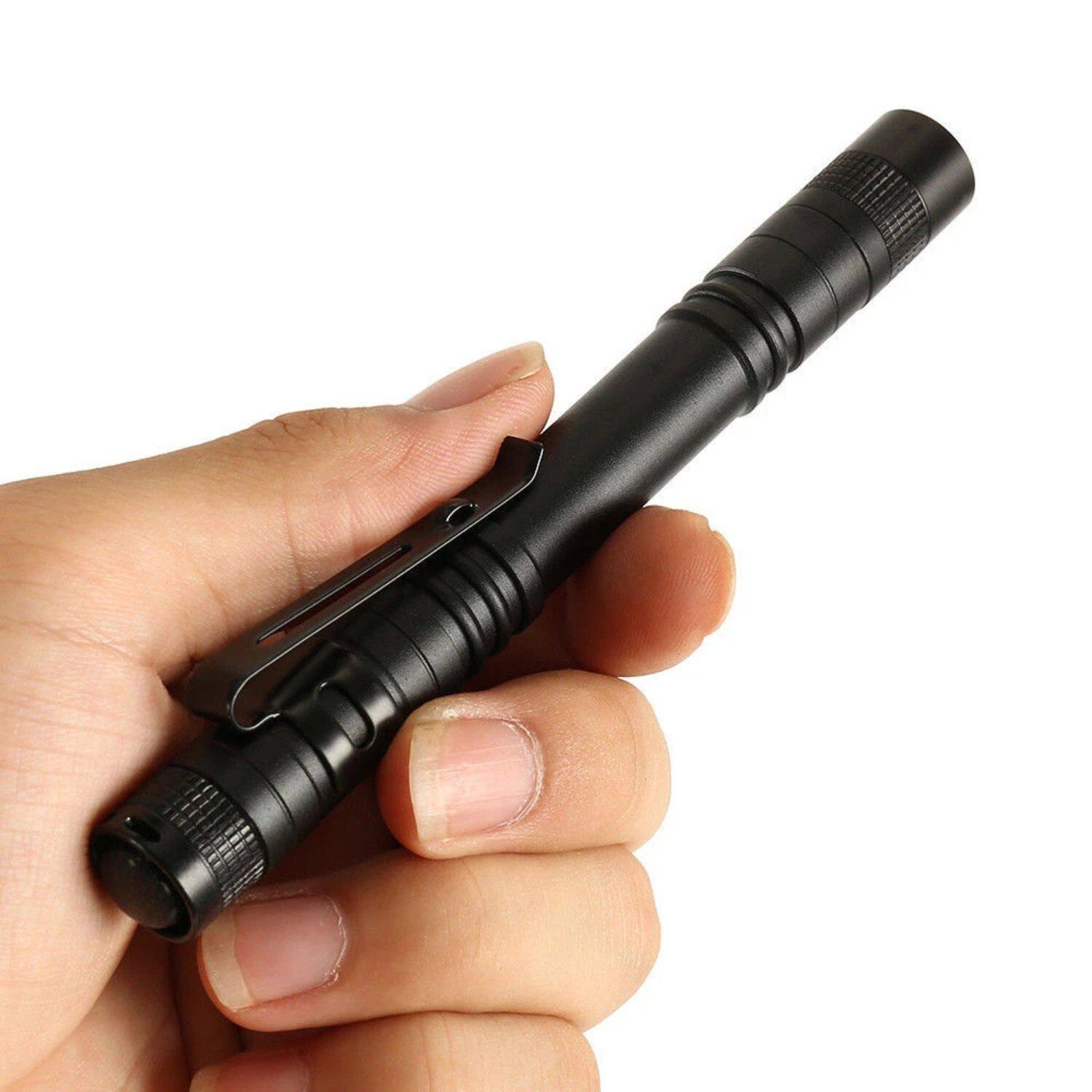Alt View 3. Cluzine - 10 Pack Mini LED Flashlight Penlight with Pocket Clip – Portable Handheld Torch Lamp.
