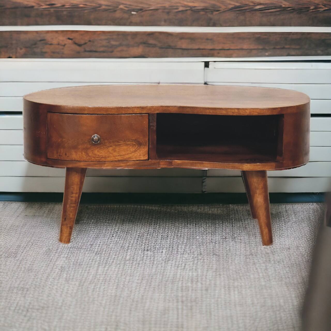 Alt View 9. Artisan Furniture - Artisan Furniture Solid Wood Mini Chesnut Wave Coffee Table - Brown.
