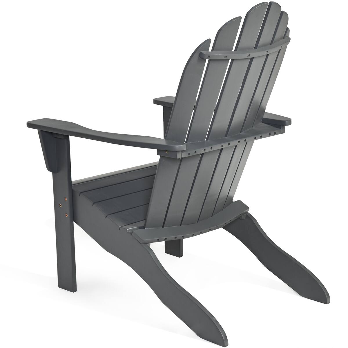 Alt View 7. Costway - Costway Outdoor Adirondack Chair Accent Chair Solid Wood sturdy Patio Garden Deck Furniture - Gray.