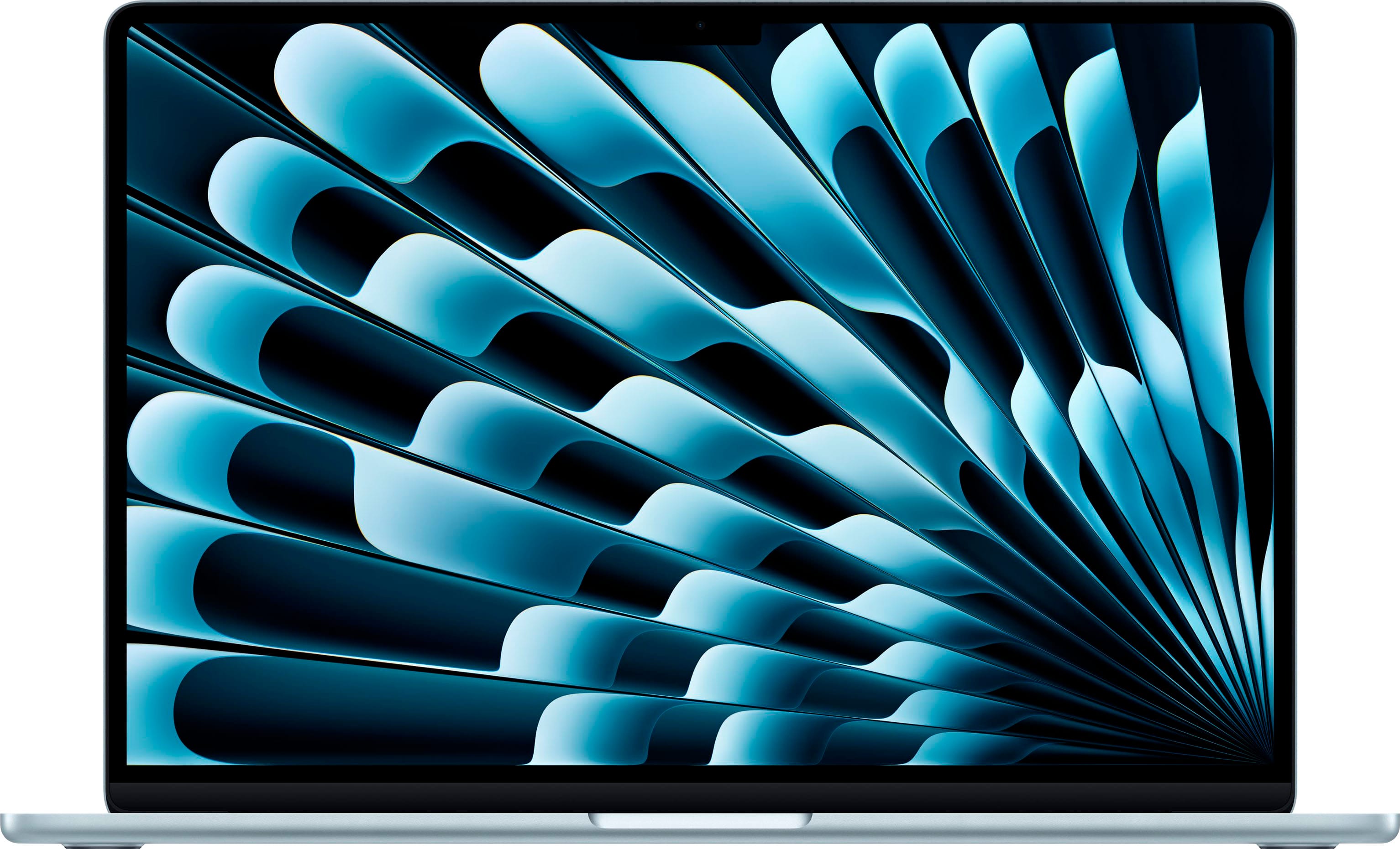 Front. Apple - MacBook Air 15-inch Laptop - Apple M4 chip Built for Apple Intelligence - 16GB Memory - 512GB SSD - Sky Blue.
