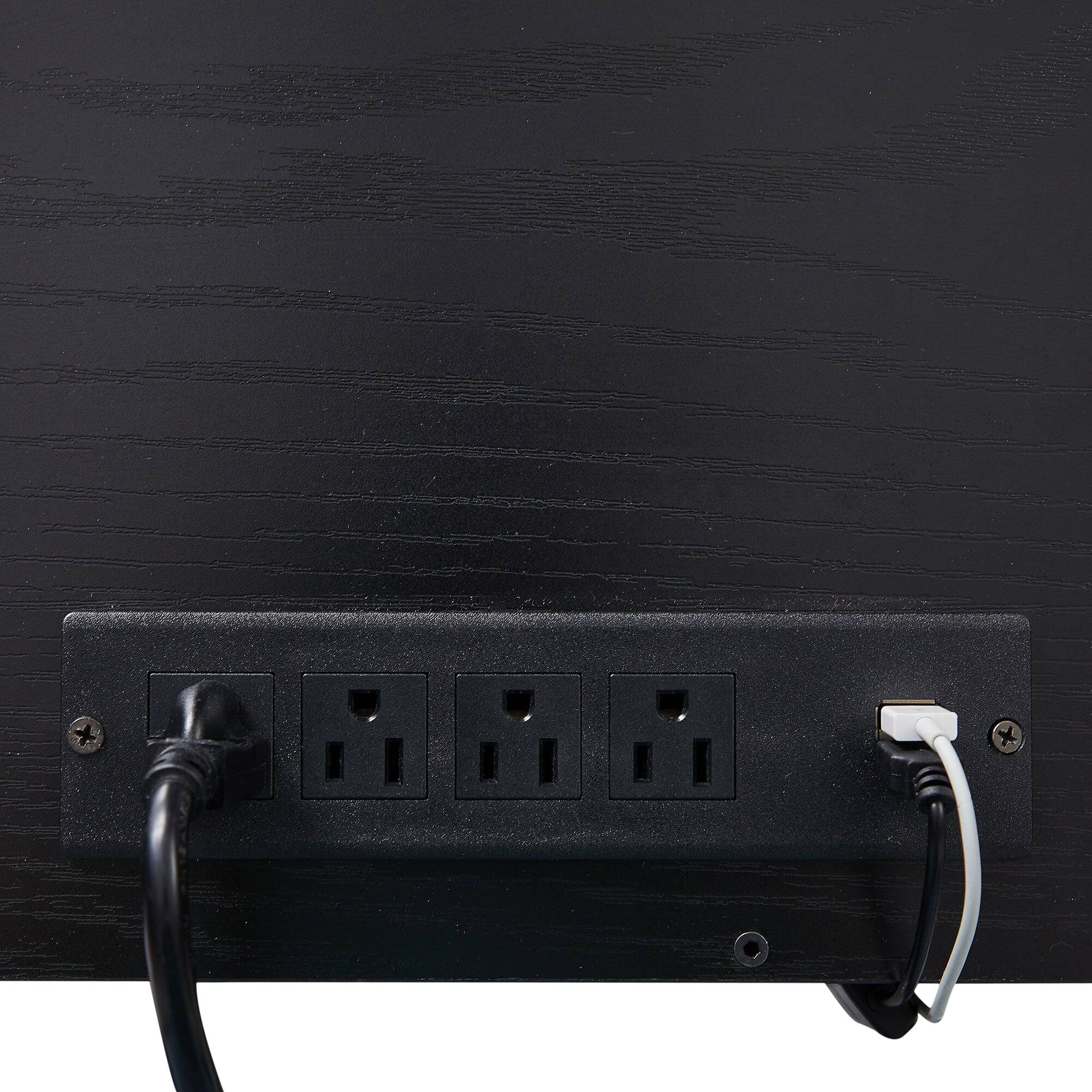 Left. Vecelo - Electric Fireplace TV Stand for 75 Inch TV, Entertainment Center with Storage, LED Shelves & Remote, 70.5” Console - White.