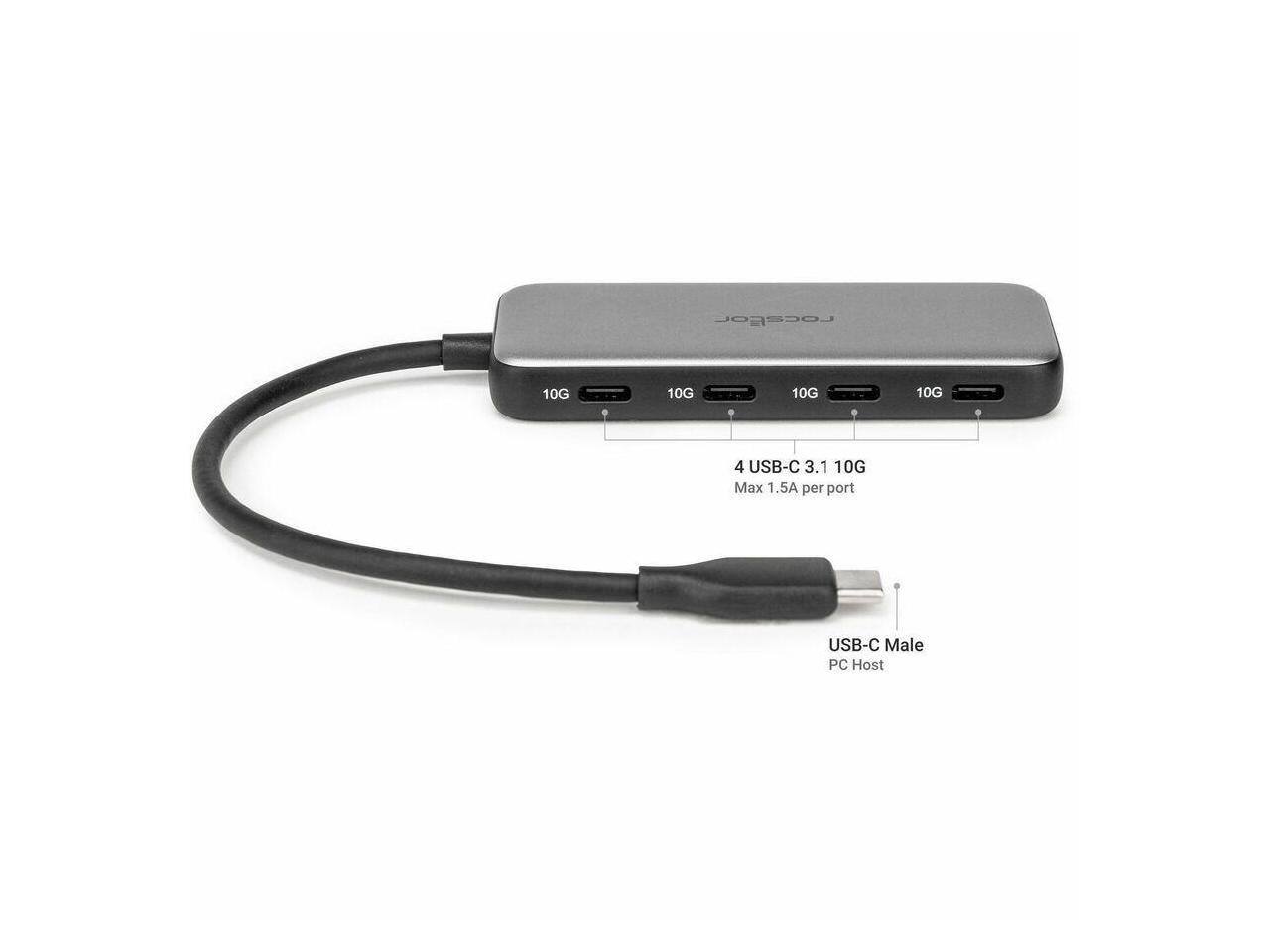 4 USB-C 3.1 10G  
Max 1.5A per port  
USB-C Male PC Host