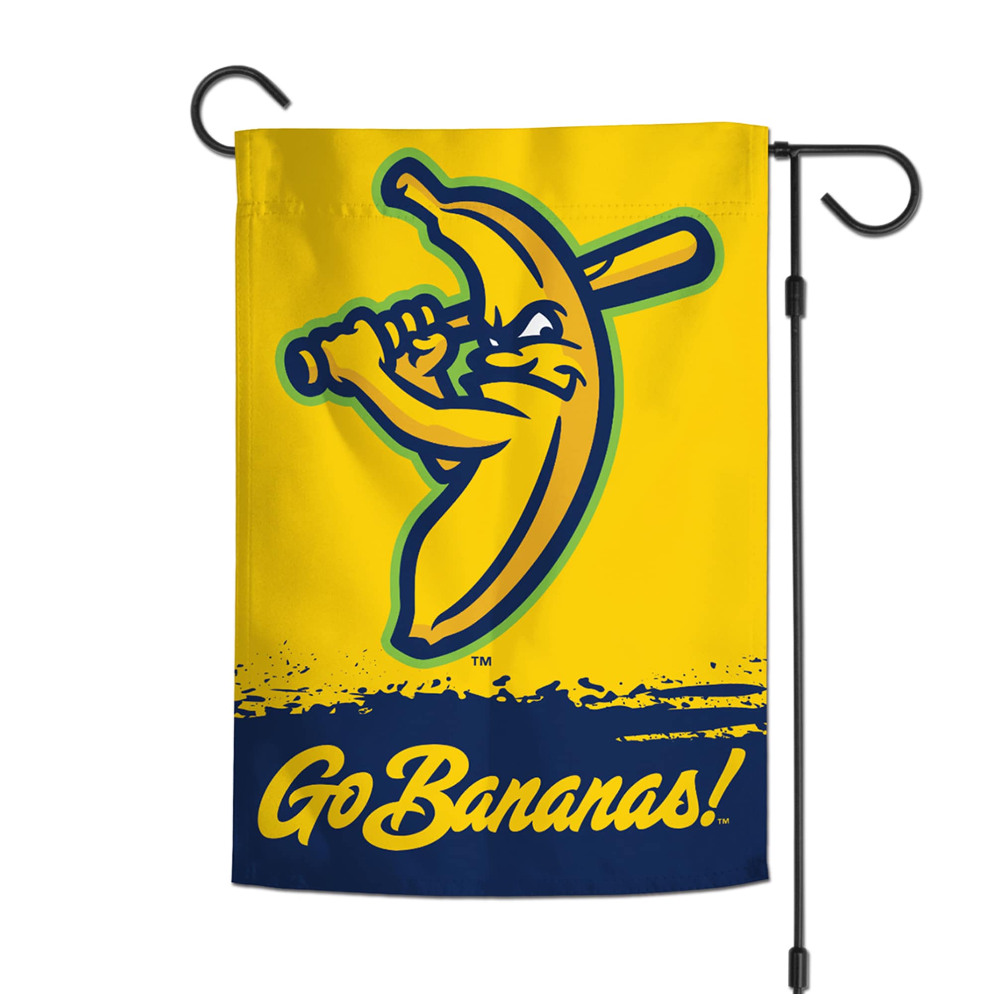 Alt View 2. WinCraft - Savannah Bananas 12'' x 18'' Double-Sided Garden Flag - Multicolor.