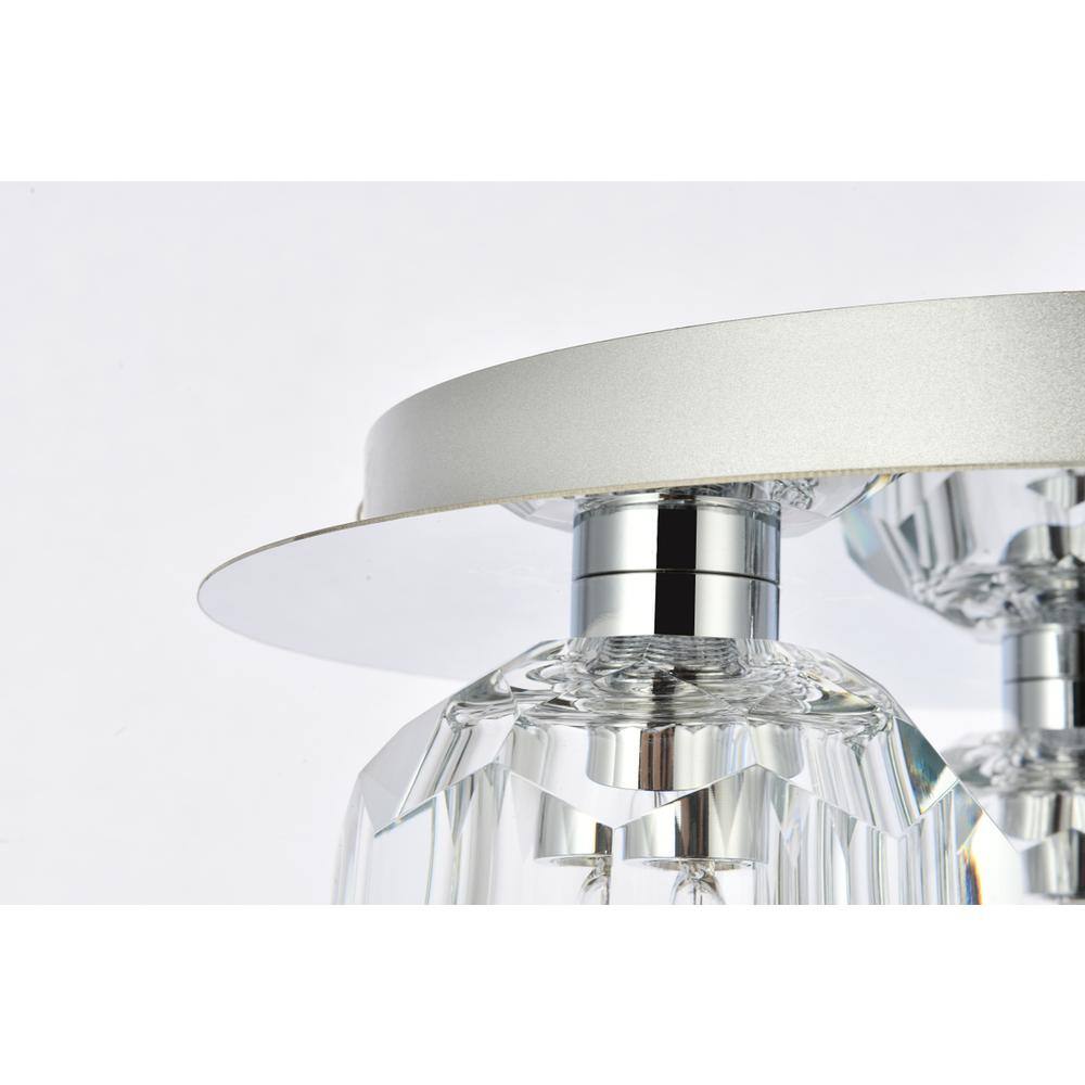 Alt View 2. Elegant Lighting - Graham 3 Light Ceiling Lamp in Chrome - Chrome And Clear.