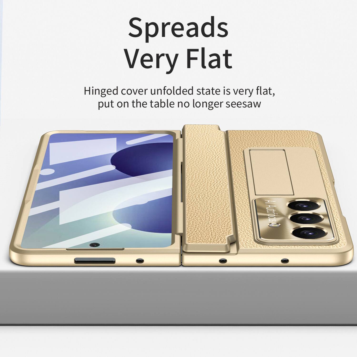 Spreads Very Flat  
Hinged cover unfolded state is very flat, put on the table no longer seesaw