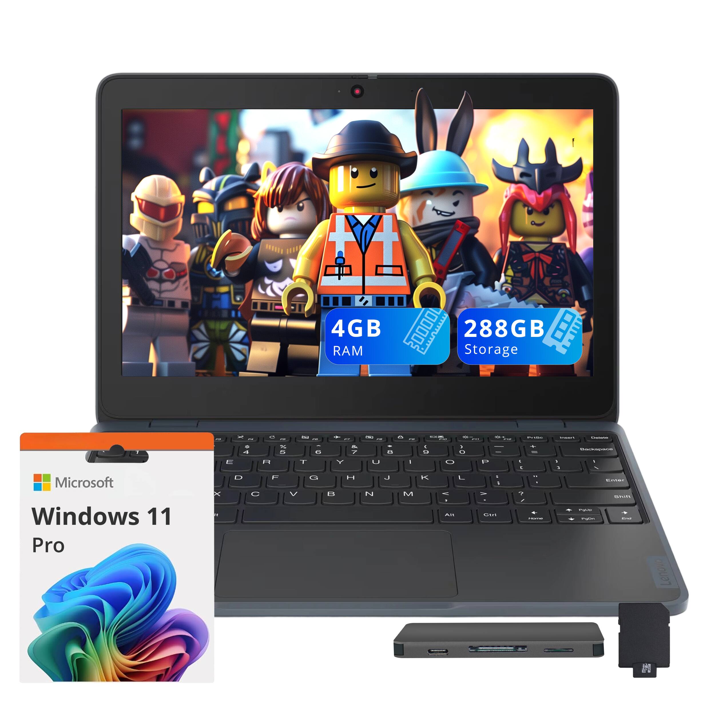 4GB RAM  
288GB Storage  
Microsoft Windows 11 Pro