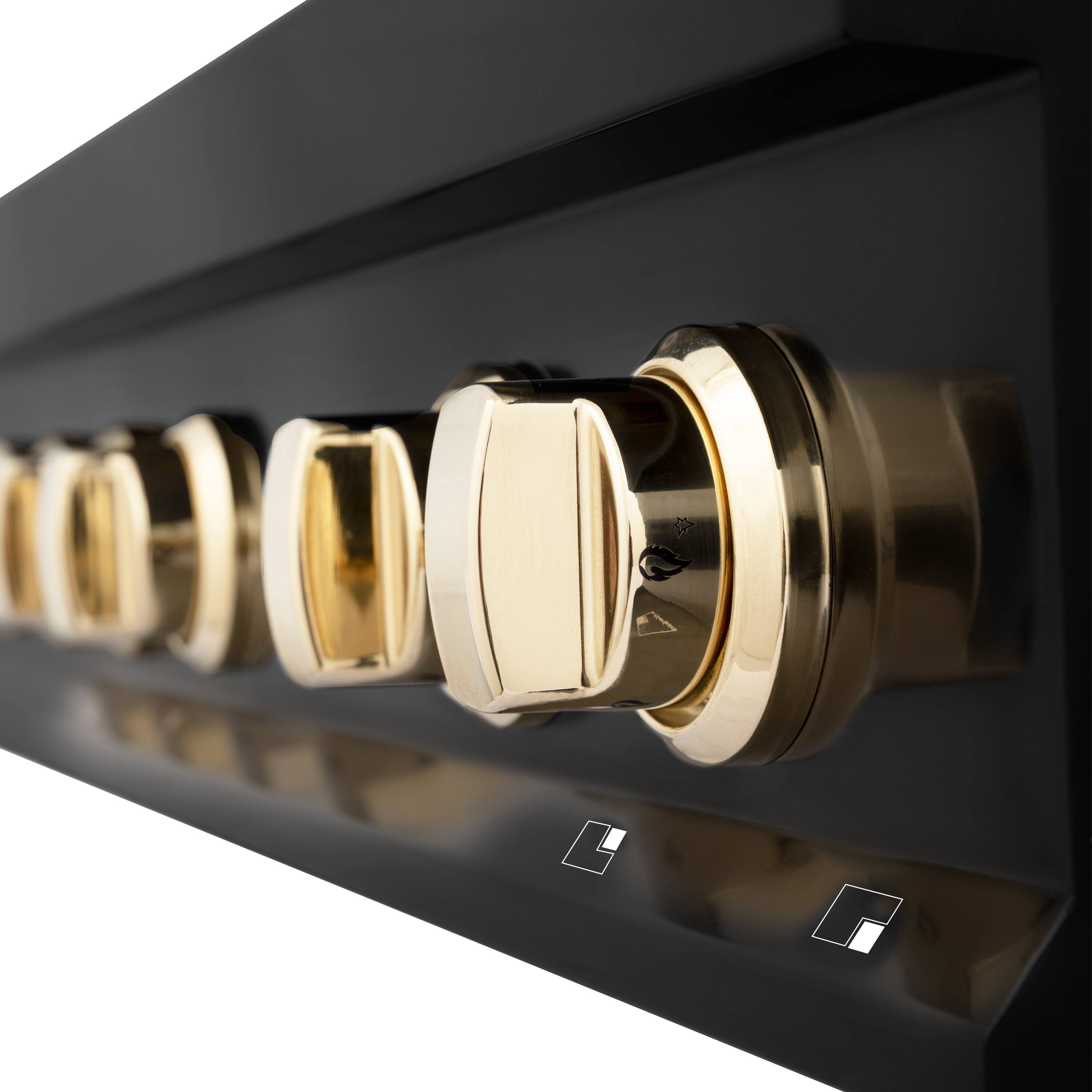Alt View 1. ZLINE - ZLINE Autograph 36 in. Legacy Rangetop in Black Stainless Steel w/ Gold Accents - Black Stainless Steel.