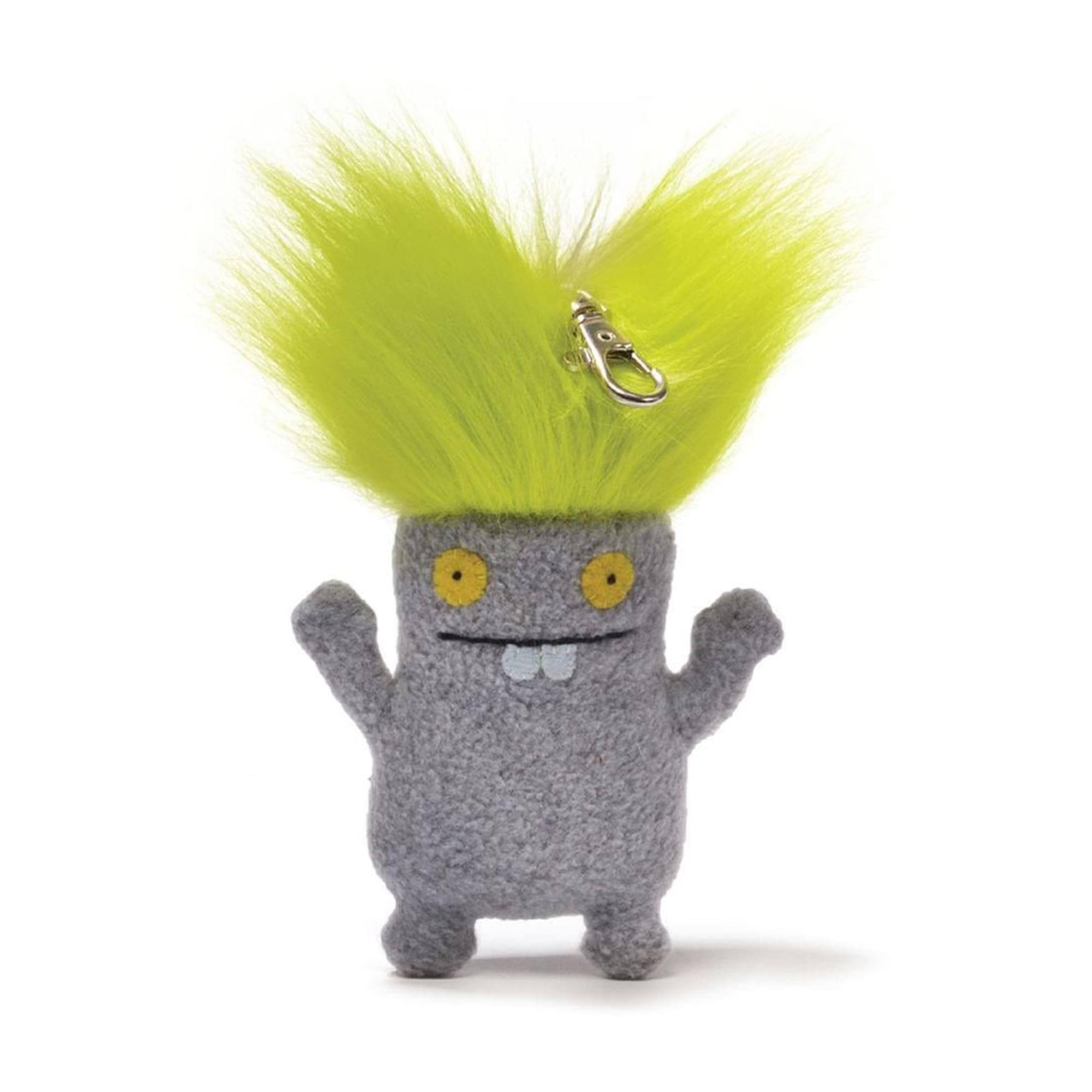 Front. Enesco - Ugly Dolls Bad Hair Day 6" Plush Clip-On: Babo - Green.