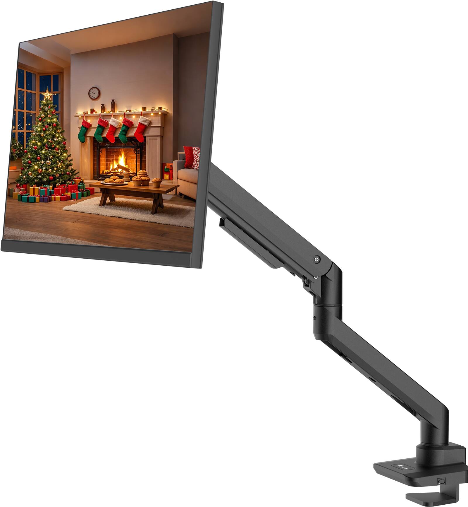 Alt View 12. ACGAM - Single Monitor Gas Spring Desk Mount, Fully Adjustable Heavy Duty Monitor Arm for Ultrawide Screen 17 to 49 Inch, 44 lbs - Fine Texture Black.