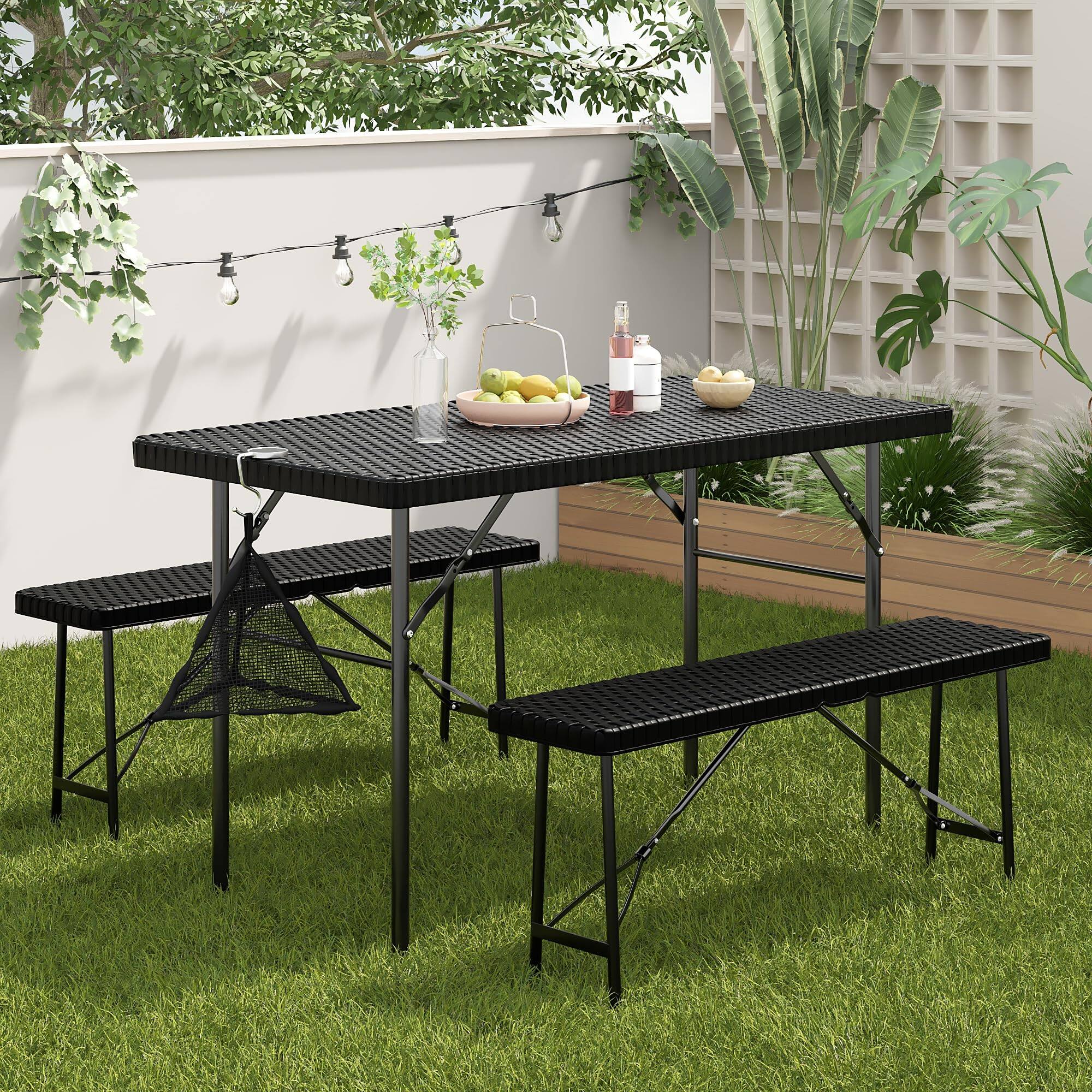 JETRANSPORT 5 piece Folding Card Table Square And Chair Set Padded ...