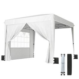 Outsunny - 10 x 10 ft Pop Up Canopy Tent with Sidewalls, UPF50+ Outdoor Portable Instant Canopy Shelter with Carry Bag, Sandbags