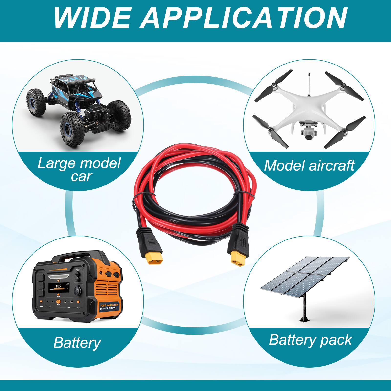 WIDE APPLICATION

- Large model car
- Model aircraft
- Battery
- Battery pack
