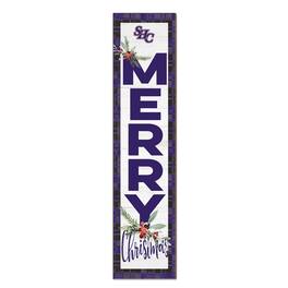Jardine - Spring Hill Badgers 12'' x 48'' Outdoor Merry Christmas Leaner - White