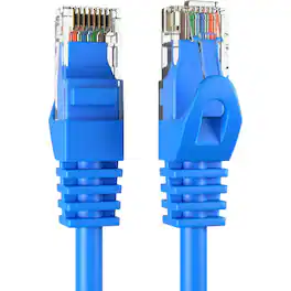 Cables Direct Online - Cat5e Ethernet Cable 200ft, 350MHz UTP LAN Network Patch Cord for PC Modem Router TV Printer Console - Blue