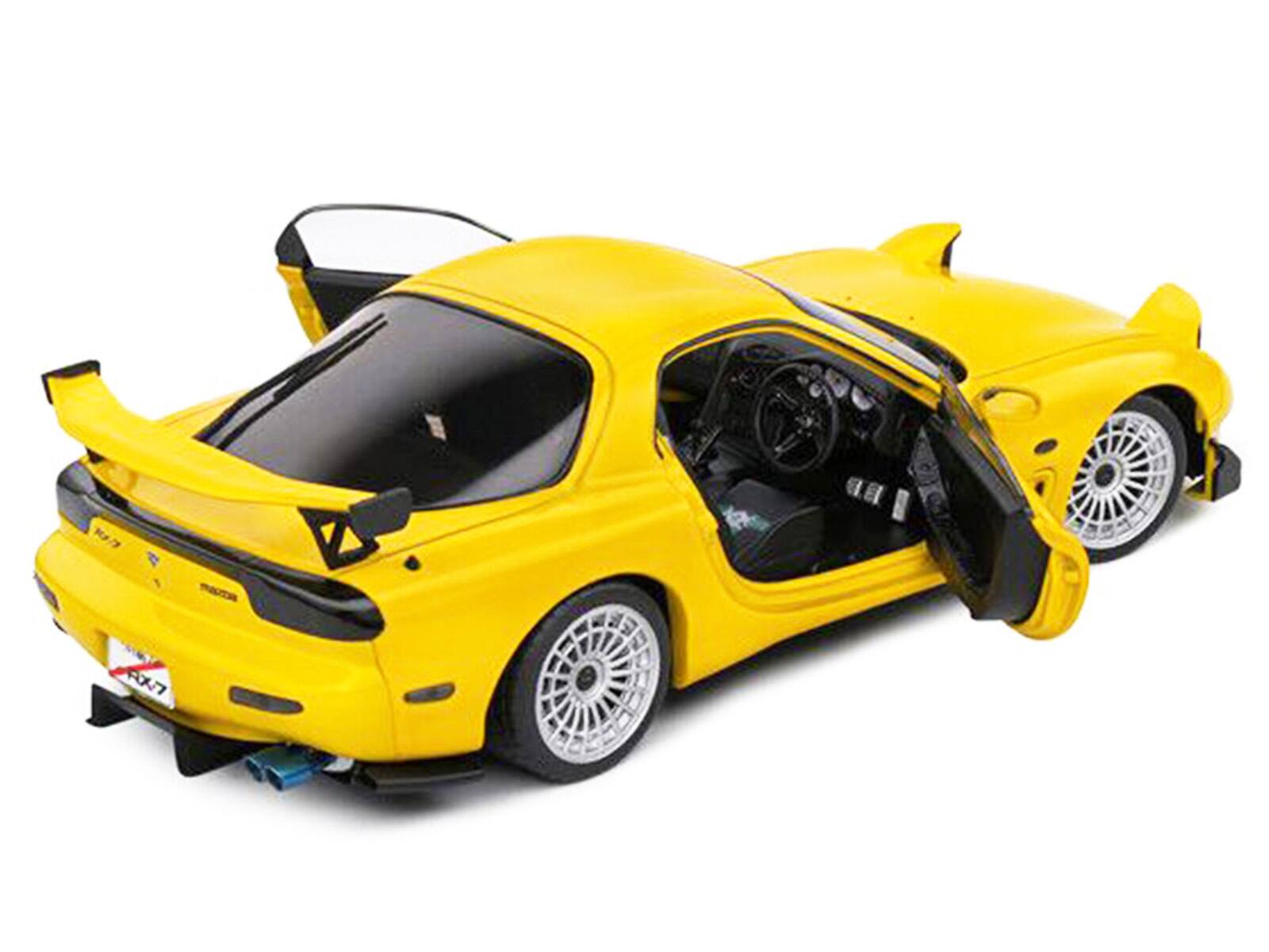 Alt View 4. Solido - 1994 Mazda RX7 Type RS (FD3RS) RHD (Right Hand Drive) Yellow 1/18 Diecast Model Car by Solido.