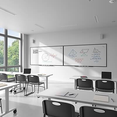 Alt View 1. TRU RED - Magnetic Porcelain Dry Erase Board Frame, 8' x 4' - Black.