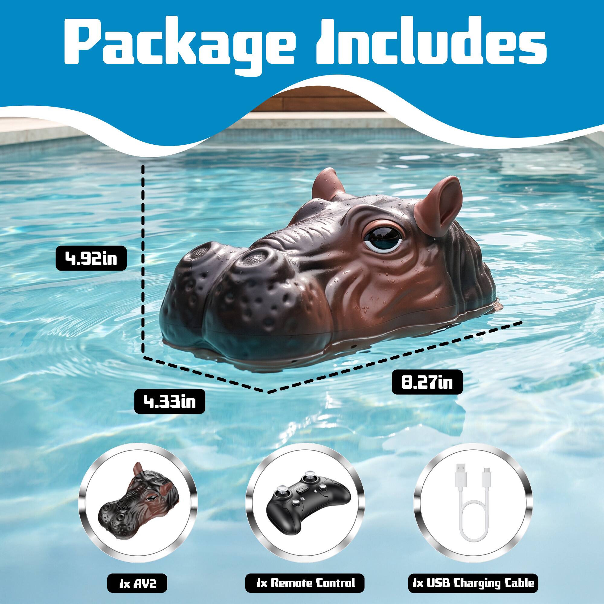 Package Includes

4.92in  
4.33in  
8.27in  

1x AV2  
1x Remote Control  
1x USB Charging Cable