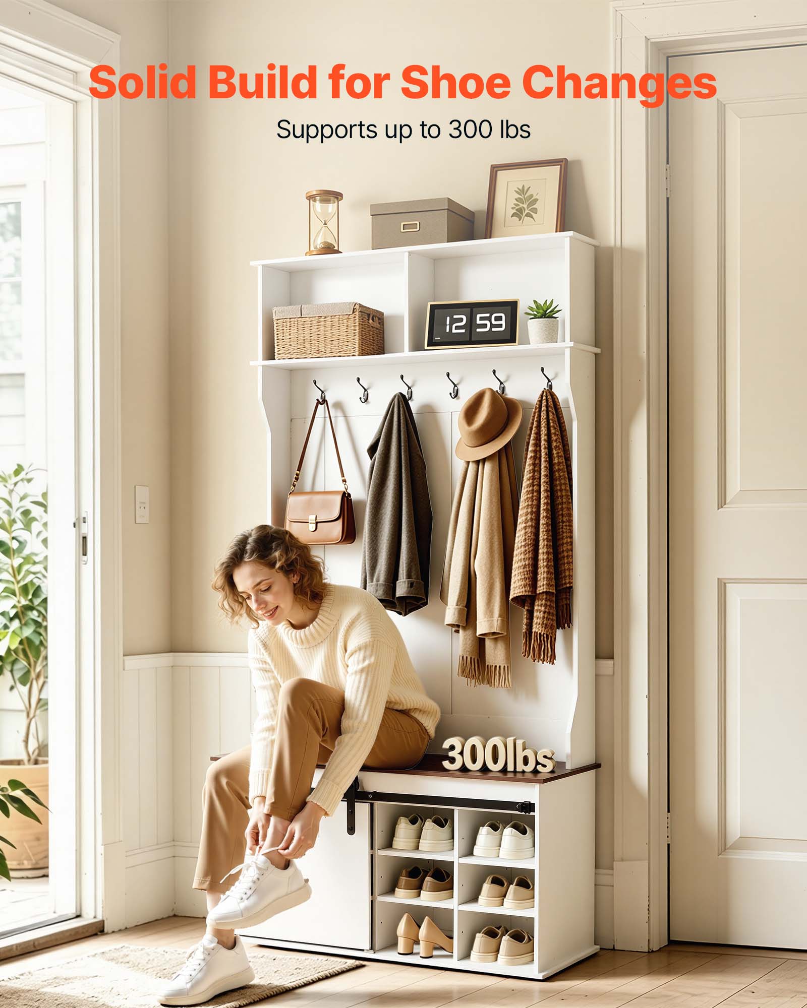 Solid Build for Shoe Changes  
Supports up to 300 lbs