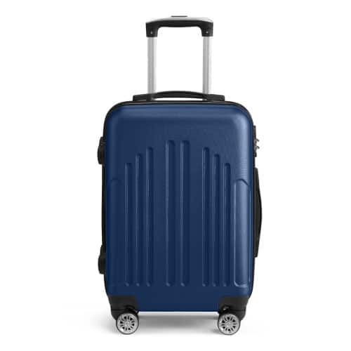 Winado - 20" Airline Approved Small Trolley Case ABS Hardside Suitcase with Double Spinner Wheels & TSA Lock for Travel Business - Navy Blue