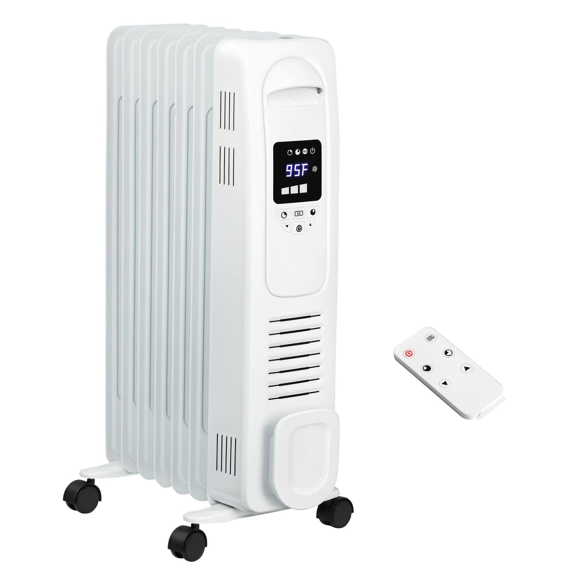 Front. Resenkos - 25.25" Electric Space Heater, Freestanding 161 Sq. Ft. Heater with 3 Modes, Timer, and Remote, White - Black.
