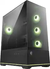 Front. MSI - MAG PANO 110R PZ ATX Mid-Tower PC Case - Black.