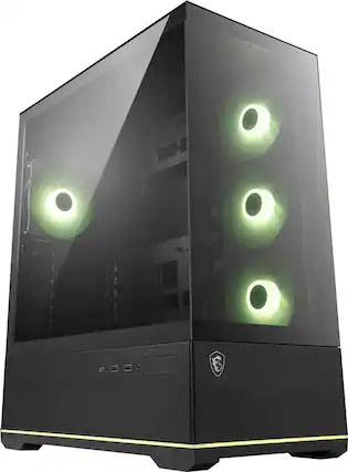 Front. MSI - MAG PANO 110R PZ ATX Mid-Tower PC Case - Black.