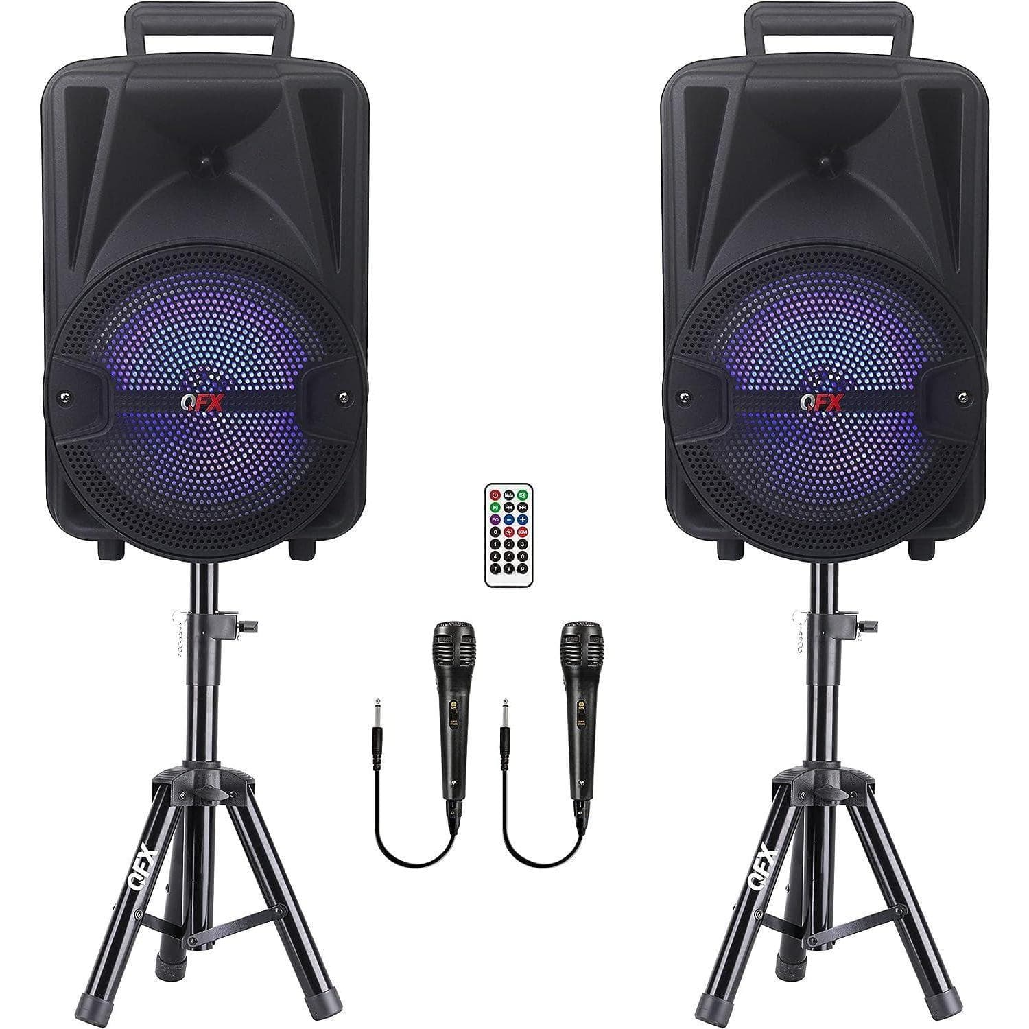 Cedar Assembly - Pbx-800tws 8-inch Tws Stereo Pa System With 2 8" Speakers Microphones Stands And A Remote Control Assistance: - Default