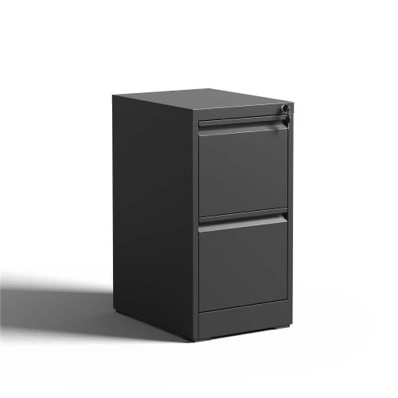HTUTWOO - 2 Drawer Metal Vertical File Cabinet with Lock – Office Home Steel Vertical File Cabinet, for A4 Legal/Letter Size - Black