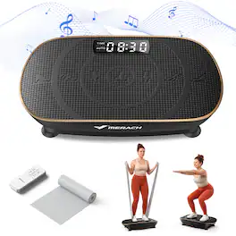 MERACH - Vibration Plate Whole Body Workout Power Exercise Machine Bluetooth, Silicone Pedal Fitness Home Plate Vibration - Gold