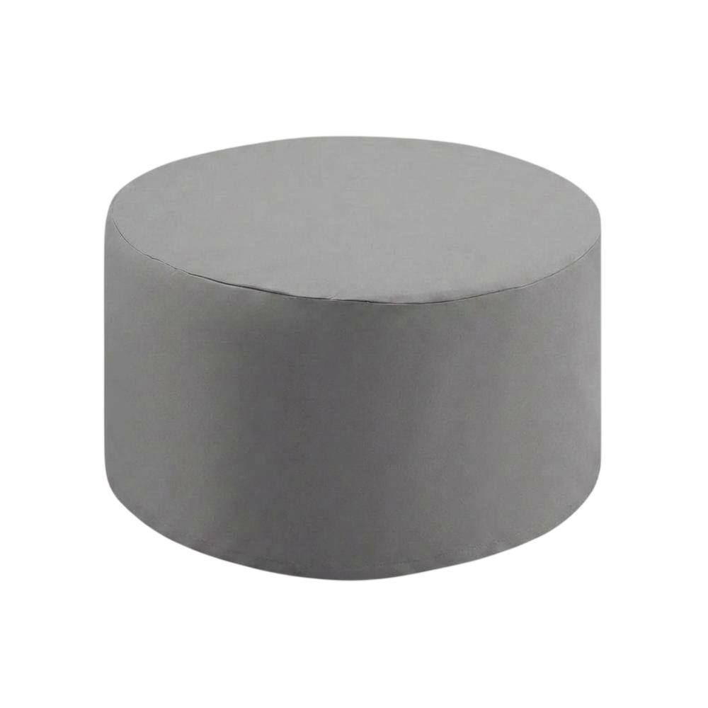 Front. FurniFact - Round outdoor coffee table cover with waterproof fabric for weather protection - Gray.