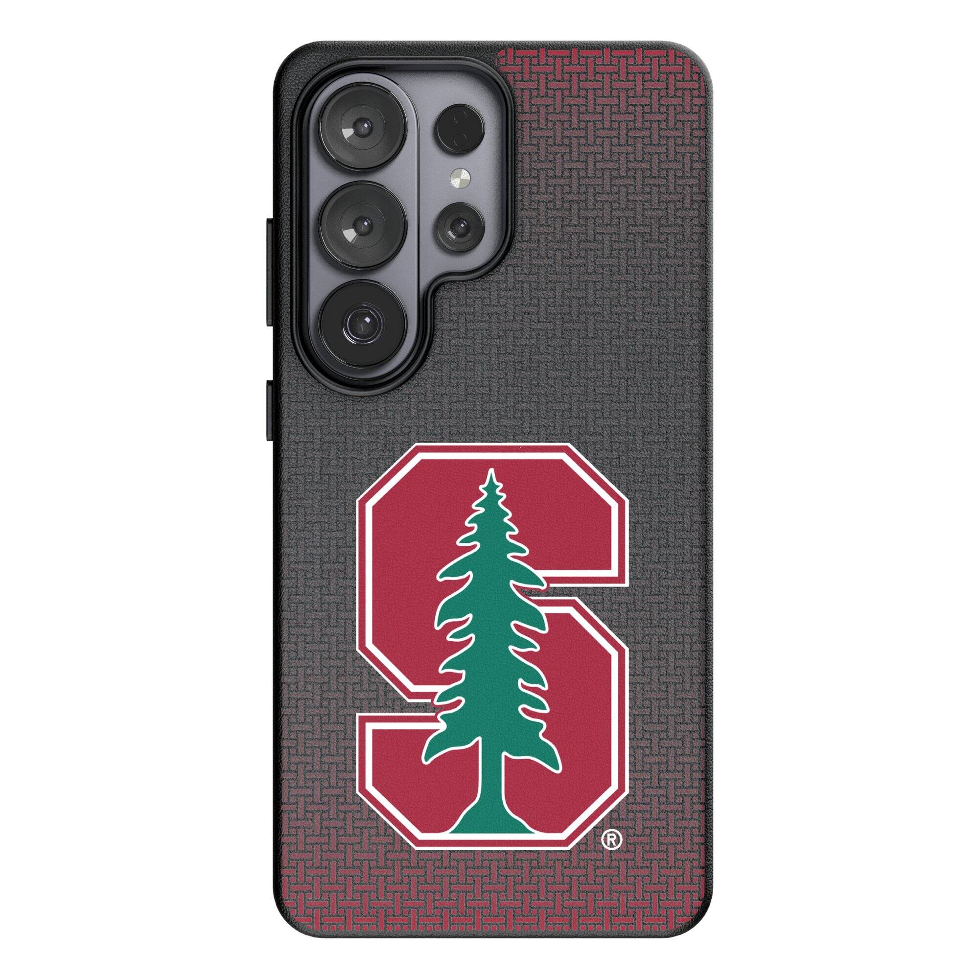 Front. Keyscaper - Stanford Cardinal Linen Galaxy Magnetic Bump Case - S25 Ultra - Black.