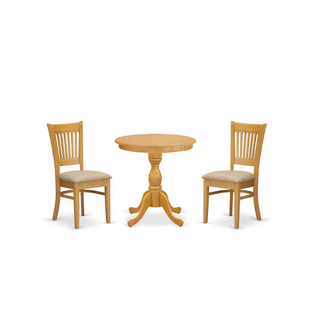 Left. East West Furniture - East West Furniture - ESVA3-OAK-C - 3-Pc Modern Dining Room Table Set - 2 Dining Room Chairs and 1 Kitchen Dining Table - Oak.