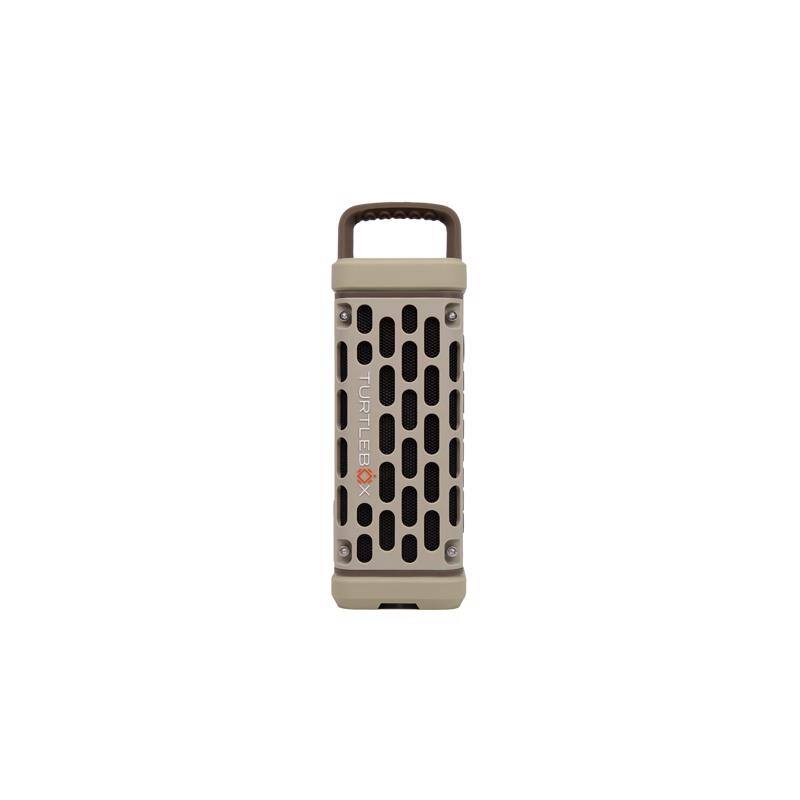 Front. Turtlebox - Ranger: Loud! Outdoor Portable Bluetooth 5.4 Speaker | Rugged, Waterproof, Ultra-Portable | Plays to 105db, Deep Bass - Tan.