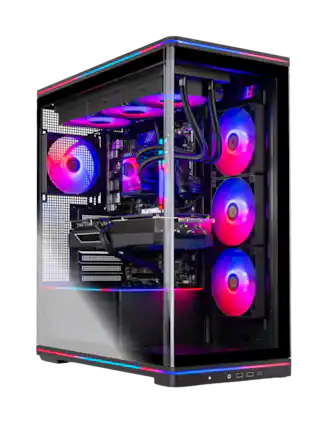 Front. Skytech Gaming - Skytech BLAZE5 - AMD Ryzen 7 9800X3D, 5070 Ti, 32GB 6000 MHz DDR5 RAM, 850W GOLD A3 PSU - Black.