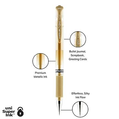 - Premium Metallic Ink
- Effortless, Silky Ink Flow
- Bullet Journal, Scrapbook, Greeting Cards
- uni Super Ink