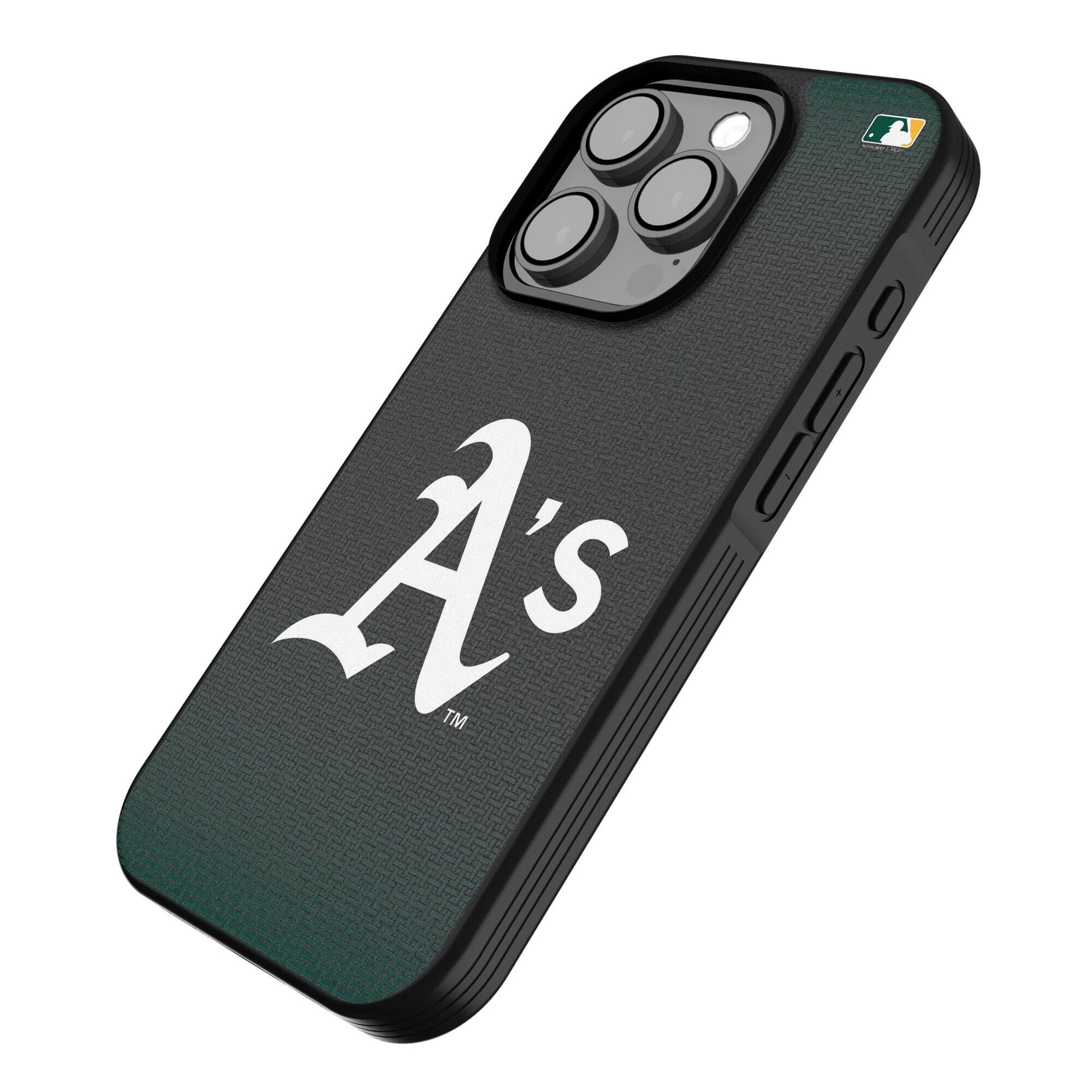 Alt View 1. Keyscaper - Athletics Linen Logo iPhone Bump Case - 13 Pro - Black.