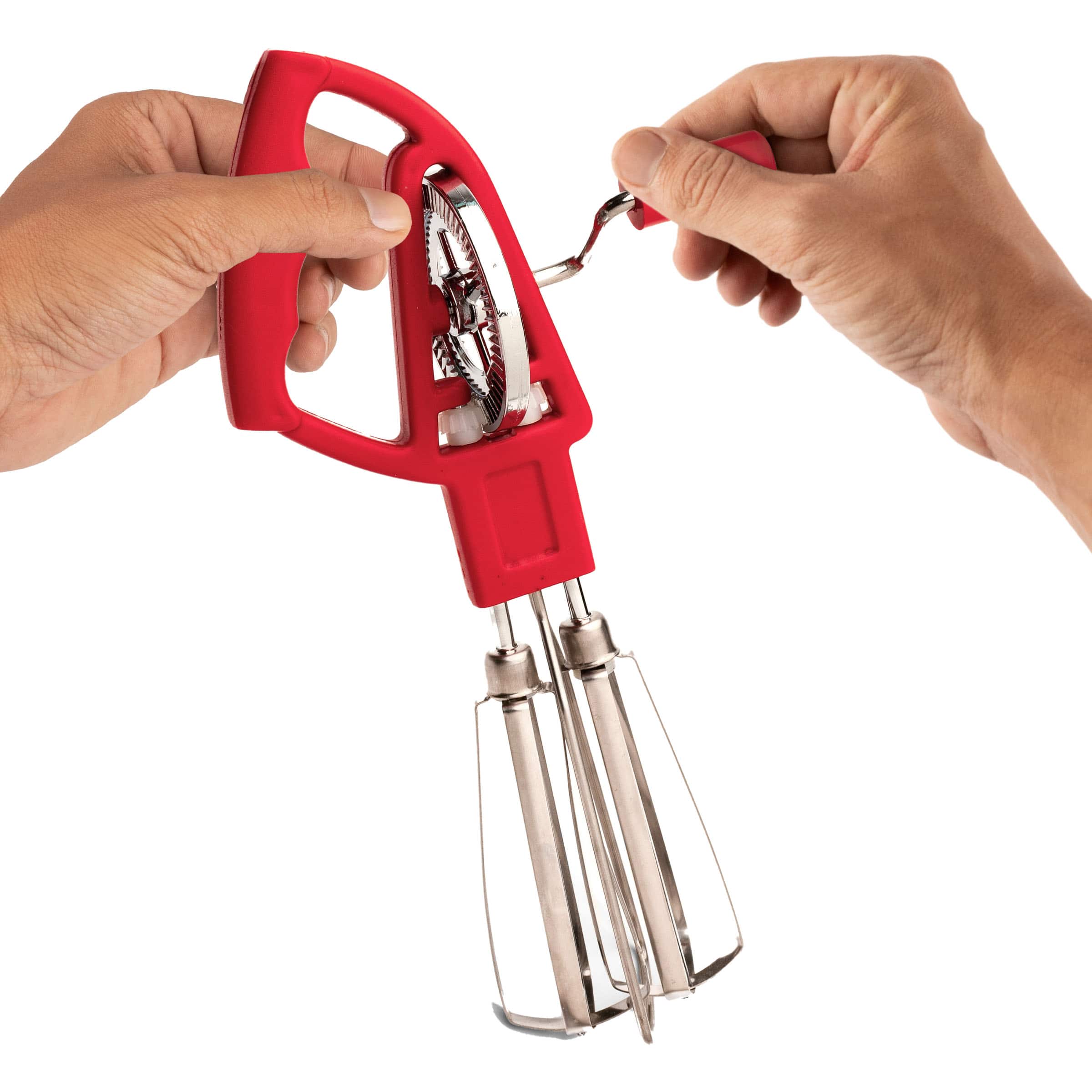 Kings County Tools - Egg Beater Manual Hand Crank Mixer - Red - Thumbnail 5