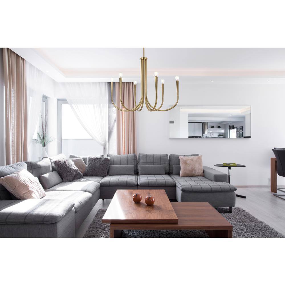Alt View 2. Living District - Layne 30 inch chandelier in Gold - Gold.